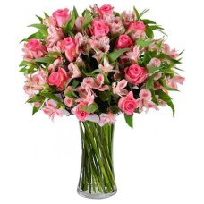 Pink bouquet of roses and alstromerias (Basic)
