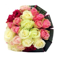 Bouquet of 24 colorful roses