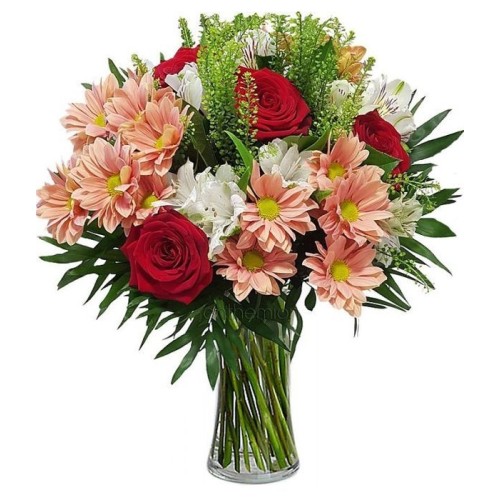 Althea with salmon chrysanthemums (Basic)