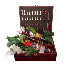 Chessboard with JOHNNIE WALKER BLACK, SMIRNOFF and GORDON'S