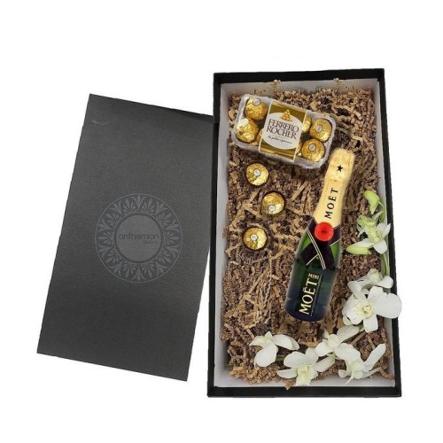 Moet gift box and chocolates