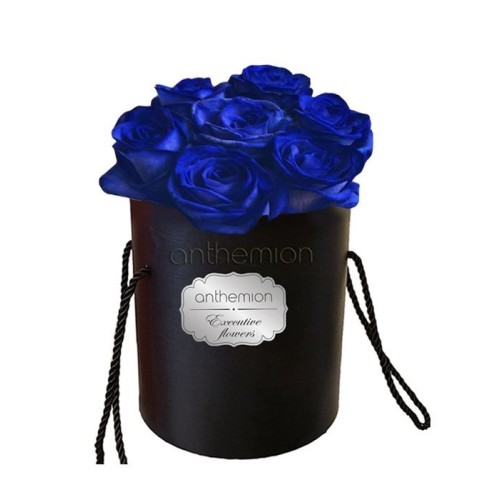 Stunning blue roses in box