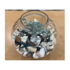 Glass ball with succulent and decoration