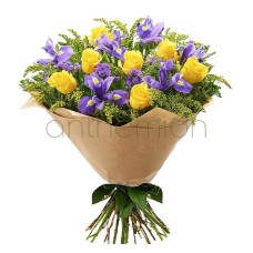 Irises and yellow roses (Basic)