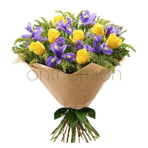 Irises and yellow roses (Basic)