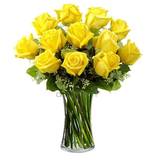 Bouquet of 12 yellow roses (Basic)