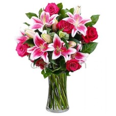 Elegant pink lilies and roses (Basic)