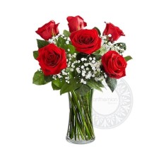 Bouquet of 6 red roses