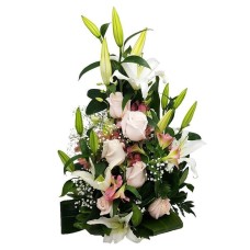 Tall arrangement in pink