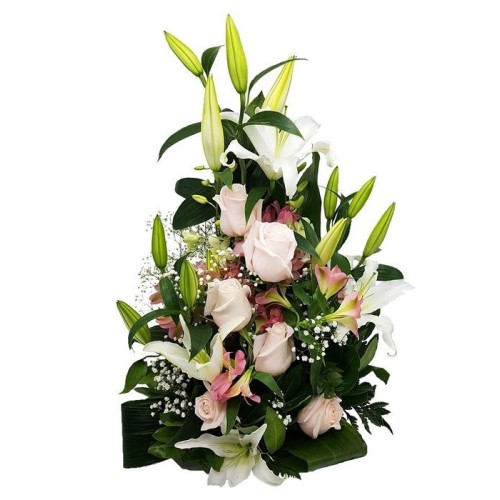 Tall arrangement in pink
