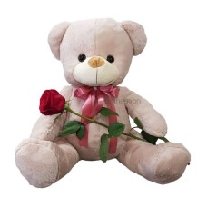 Large teddy bear 40 cm with a red rose