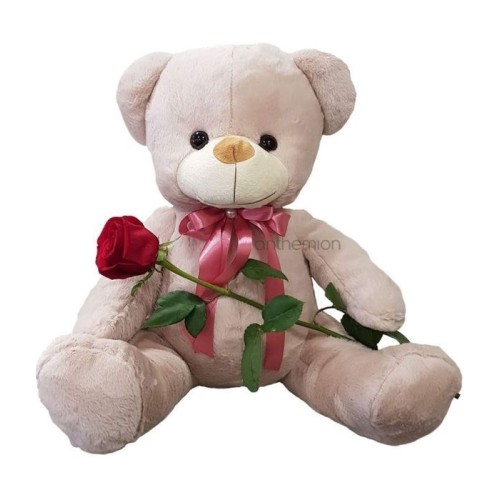 Large teddy bear 40 cm with a red rose