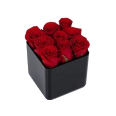 Cube arrangement of roses (choose rose color)