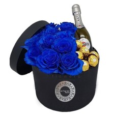 Blue gift in a box