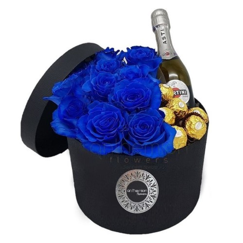 Blue gift in a box
