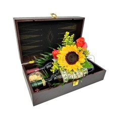 Arrangement of 2 wines in chest - backgammon