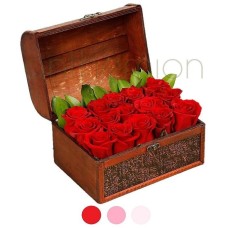 15 red Rose in a chest (Basic)