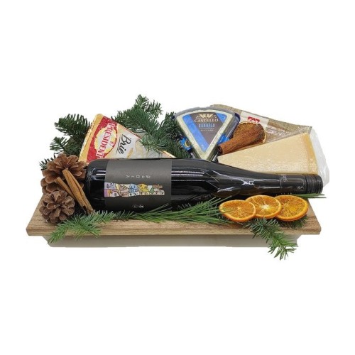 Cheese platter with white dry wine