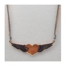 Jewelry heart with feathers
