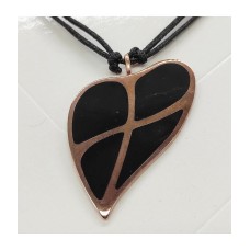 Pendant heart in black-gold