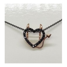 Pendant heart with devil