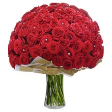 Love and Devotion with 120 roses in vase
