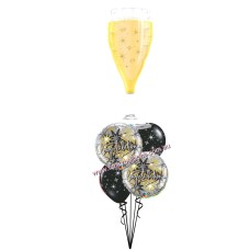 Elegant Champagne Glass Congratulations Bouquet
