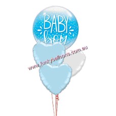 Baby Boy Bubble + Hearts Bouquet