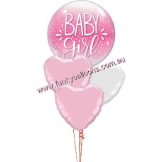 Baby Girl Bubble + Hearts Bouquet