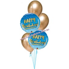 Blue + Gold Speckles Birthday Bouquet