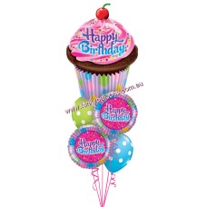 Birthday Cupcake + Dots Bouquet