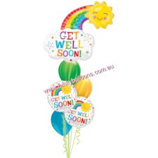 Get Well Soon Rainbows Balloon Bouquet