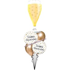 Golden Champagne Glass Anniversary Bouquet