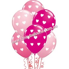 Half a Dozen Big Pink Heart Prints Bouquet
