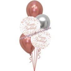 Happy Birthday Fizz Rose Gold Bouquet