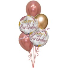 Marble Rose Gold + Chromes Happy Birthday Bouquet