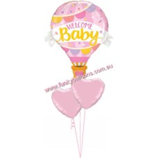 Pink Welcome Baby Balloon Bouquet