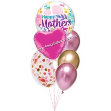 Pink + Gold Mothers Day Bubble Confetti Bouquet