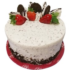 Chocolate Oreo Delight with Flower Hand Bouquet (1.0kg cake with 6 stalk (Carnations OR Roses))