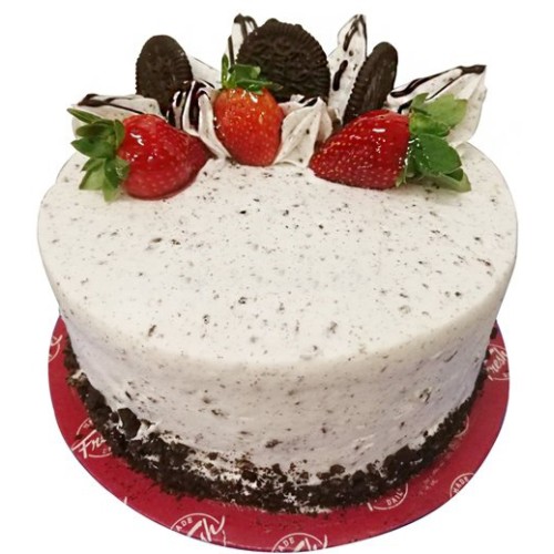 Chocolate Oreo Delight with Flower Hand Bouquet (1.0kg cake with 6 stalk (Carnations OR Roses))