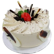 Coffee Delight with Flower Hand Bouquet (0.5kg cake with 6 stalk (Carnations OR Roses))
