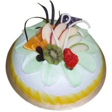 Kiwi Filling Vanilla Delight (1 KG Cake With 6 Stalks Rose)