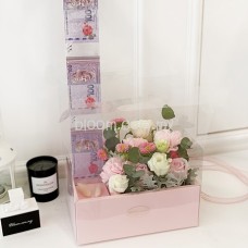 Mothers Day Gift Box 07 (Flowers with money (RM50 x 8 = RM160))