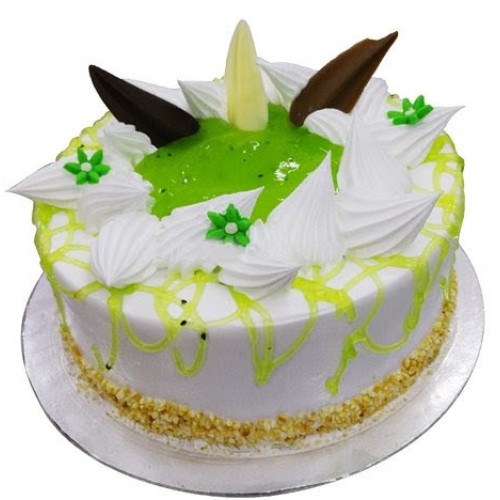 Pandan Delight with Flower Hand Bouquet (0.5kg cake with 6 stalk (Carnations OR Roses))