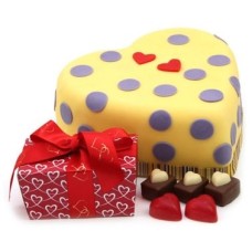 Hearts and Dots Cake Gift (10 Inch Hearts and Dots Cake Gift)