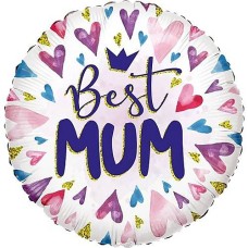 Best Mum Hearts Eco Foil Balloon
