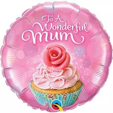 Wonderful Mum Cupcake Foil Balloon