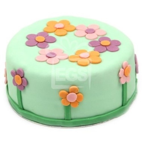 Peonies Birthday Cake (8 Inch Peonies Birthday Cake)