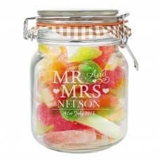 PERSONALISED MR & MRS GLASS KILNER JAR
