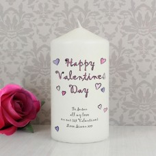 PERSONALISED FLOWERS AND BUTTERFLIES HAPPY VALENTINES DAY CANDLE